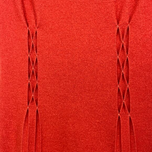 Geiger Of Austria Red Sleeveless Fitted Elegant Classic Warm Pure Wool Dress 6-8 - Picture 3 of 10